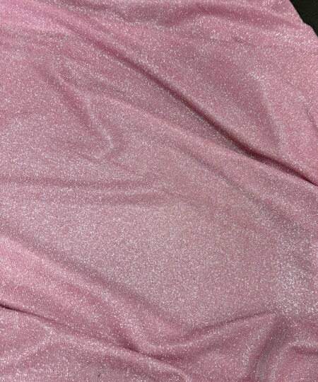 Light Pink Glitter Lurex Knit Fabric by the Yard, 60" Wide Sparkle Metallic Stretch Fabric for Costumes, Gowns, Dancewear